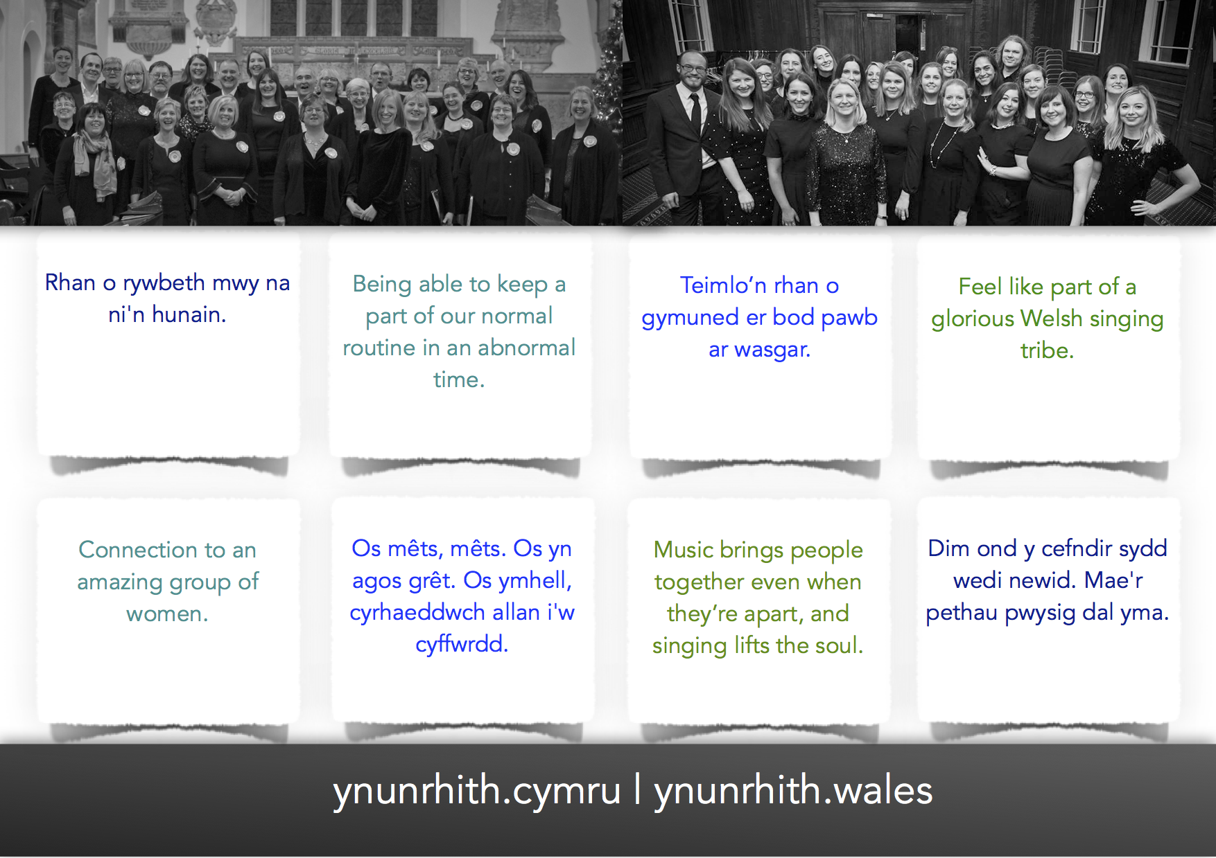 Image showing quotations from singers' responses to the project.